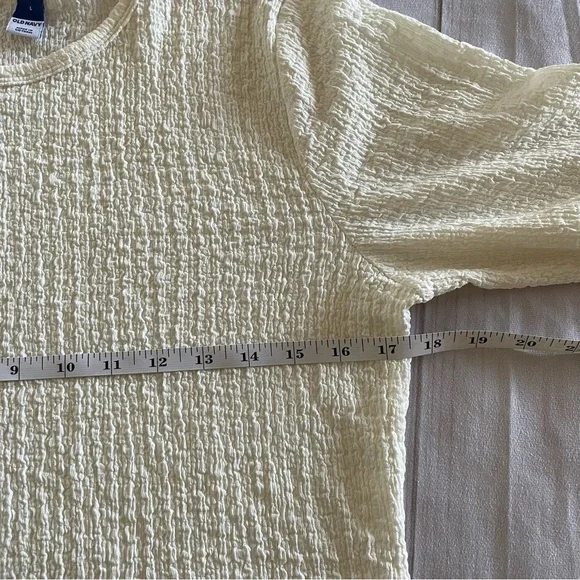 Old Navy Textured Long Sleeve Top Womens L Ivory Lightweight Shabby Chic Cottage - Picture 8 of 12